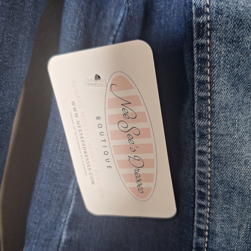 DownEast Dark Blue Jean Jacket with Gray Accents - Picture 5 of 5